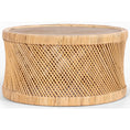 Load image into Gallery viewer, Sally 80cm Round Coffee Table Mango Wood Top Rattan Frame -
