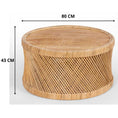 Load image into Gallery viewer, Sally 80cm Round Coffee Table Mango Wood Top Rattan Frame -

