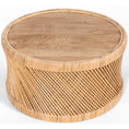 Load image into Gallery viewer, Freesia 80cm Round Coffee Table Mango Wood Top Rattan Frame - Natural
