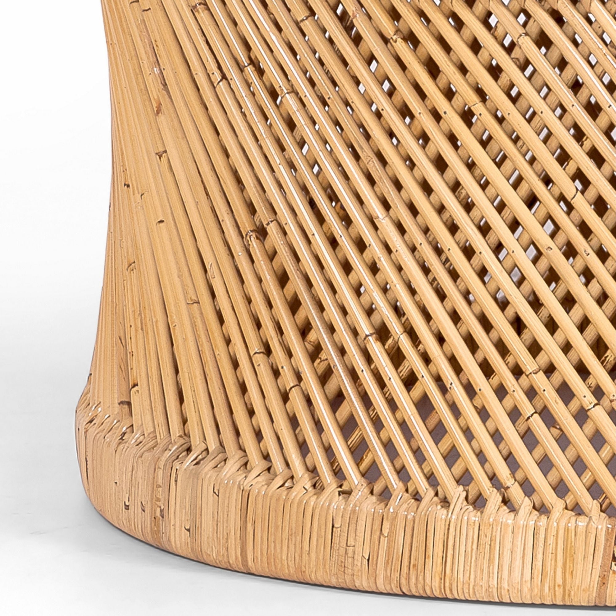 Sally 80cm Round Coffee Table Mango Wood Top Rattan Frame -