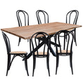 Load image into Gallery viewer, Lantana 7pc 210cm Dining Table 6 Black Arched Back Chair Set Live Edge Acacia
