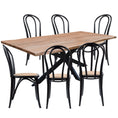 Load image into Gallery viewer, Carol 7pc 210cm Dining Table 6 Black Arched Back Chair Set Live Edge Acacia
