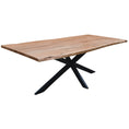 Load image into Gallery viewer, Carol 7pc 210cm Dining Table 6 Black Arched Back Chair Set Live Edge Acacia
