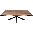 Load image into Gallery viewer, Carol 7pc 210cm Dining Table 6 Black Arched Back Chair Set Live Edge Acacia
