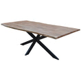 Load image into Gallery viewer, Carol 7pc 210cm Dining Table 6 Black Arched Back Chair Set Live Edge Acacia
