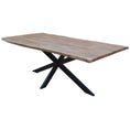 Load image into Gallery viewer, Lantana 7pc 180cm Dining Table 6 Black Wishbone Chair Set Live Edge Acacia Wood
