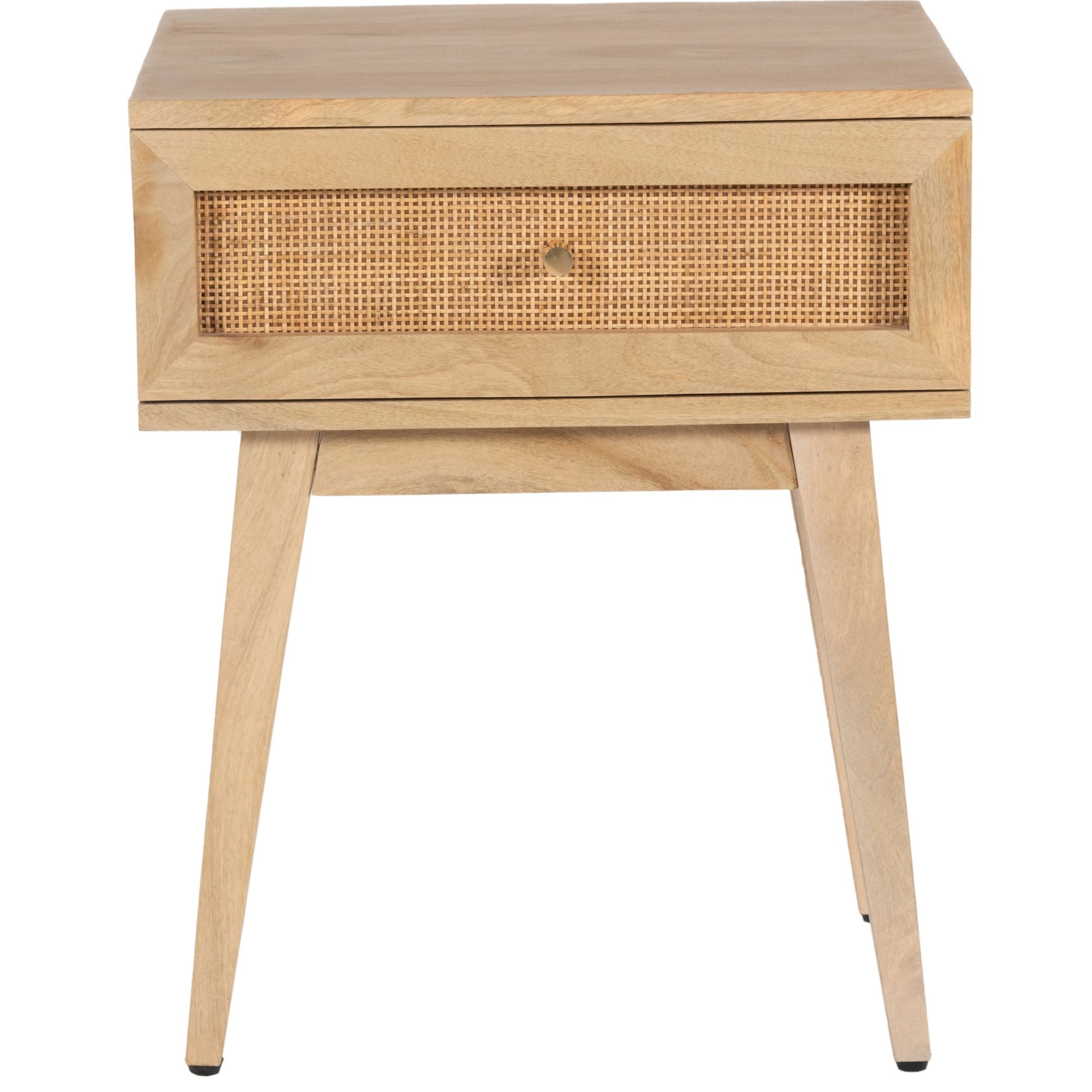 Manly  Bedside Table 1 Drawer Storage Cabinet Solid Mango Wood Rattan
