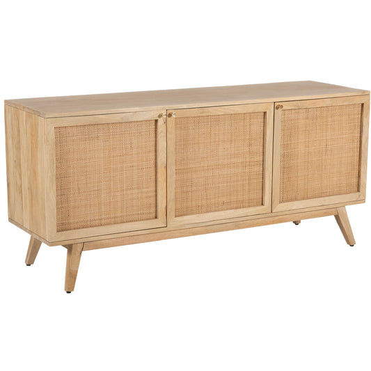 Manly  Buffet Table 150cm 3 Door Solid Mango Wood Storage Cabinet