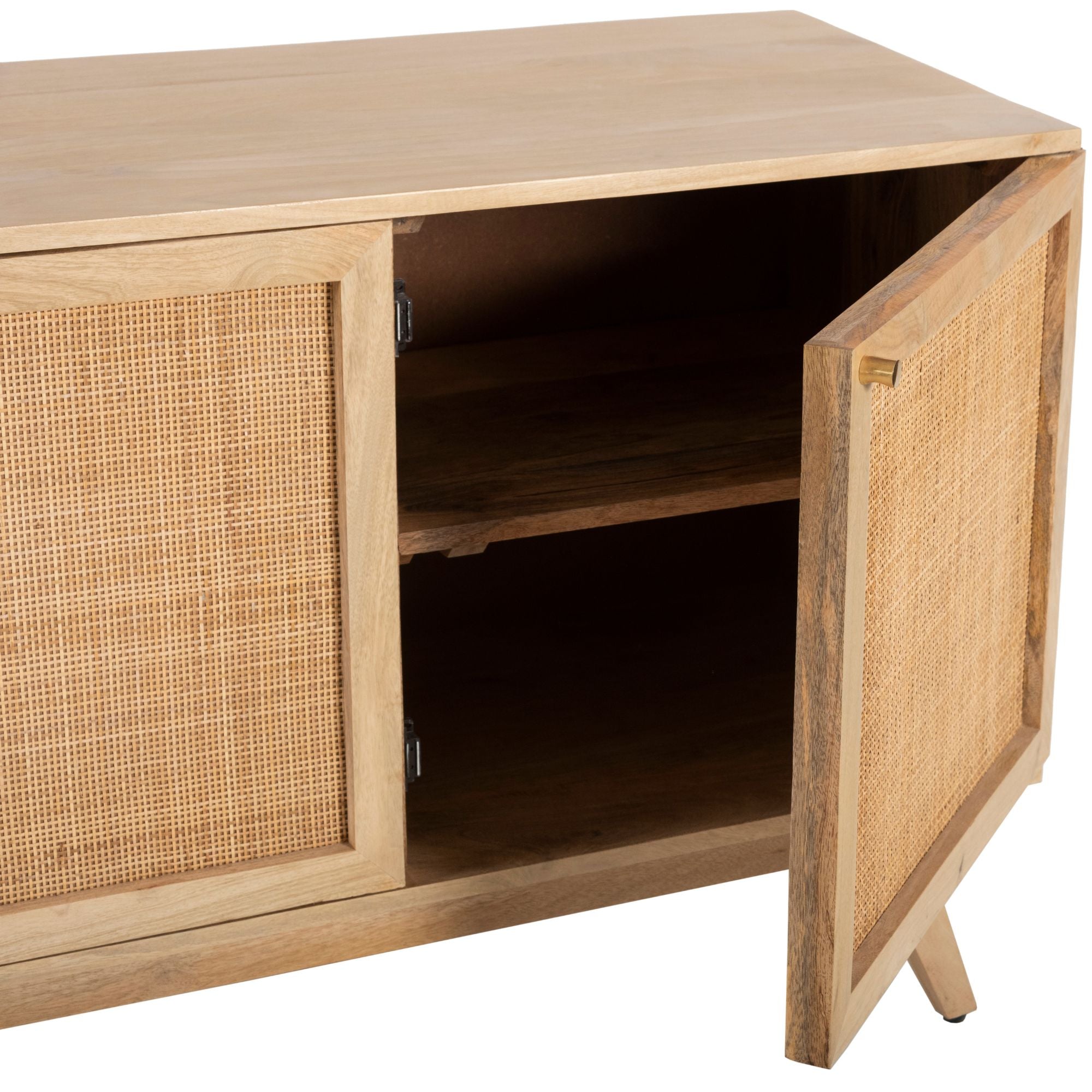 Manly  Buffet Table 150cm 3 Door Solid Mango Wood Storage Cabinet