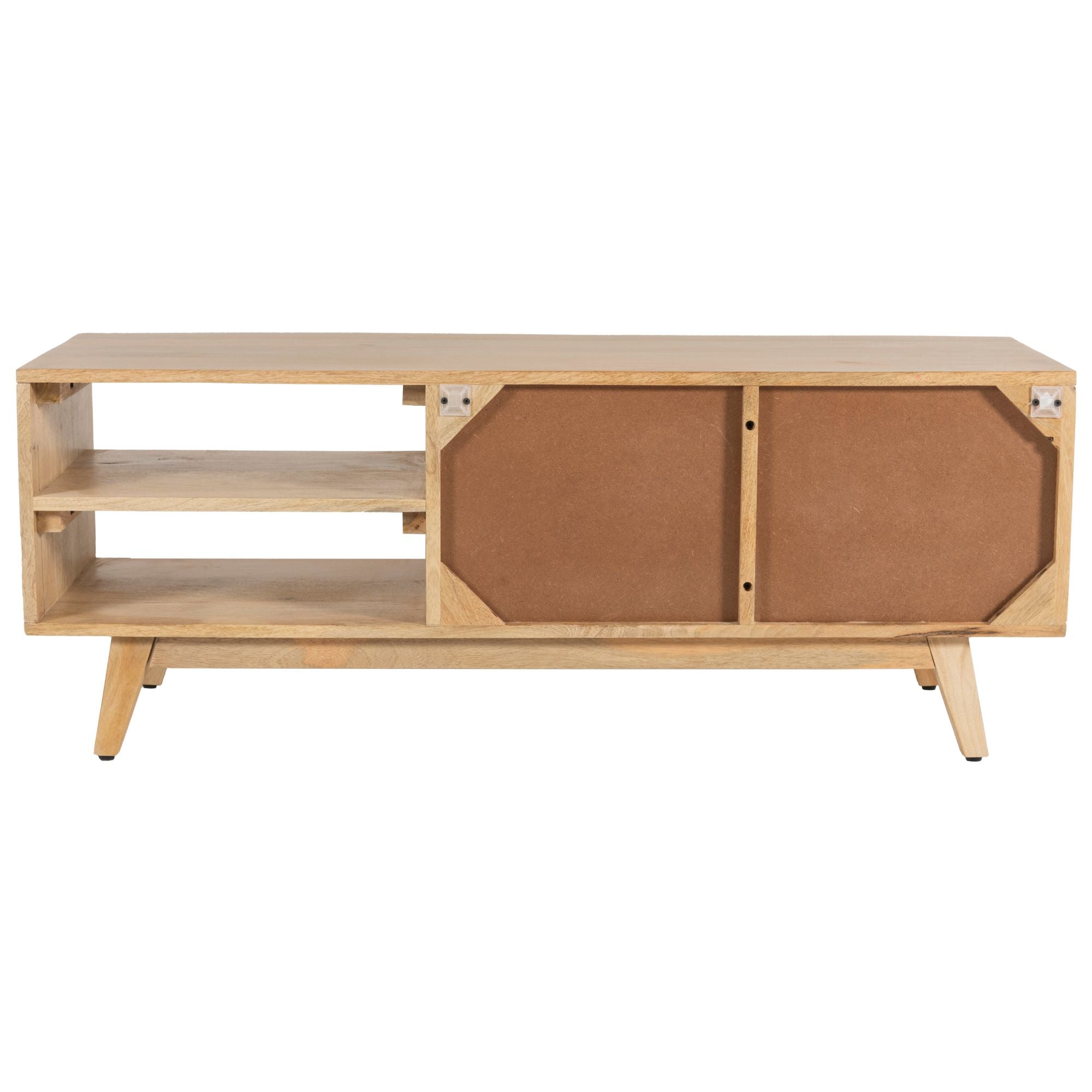 Manly  ETU Entertainment TV Unit 117cm Solid Mango Wood Rattan 2 Door