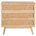 Load image into Gallery viewer, Olearia  Storage Cabinet Buffet Chest of 3 Drawer Mango Wood Rattan Natural
