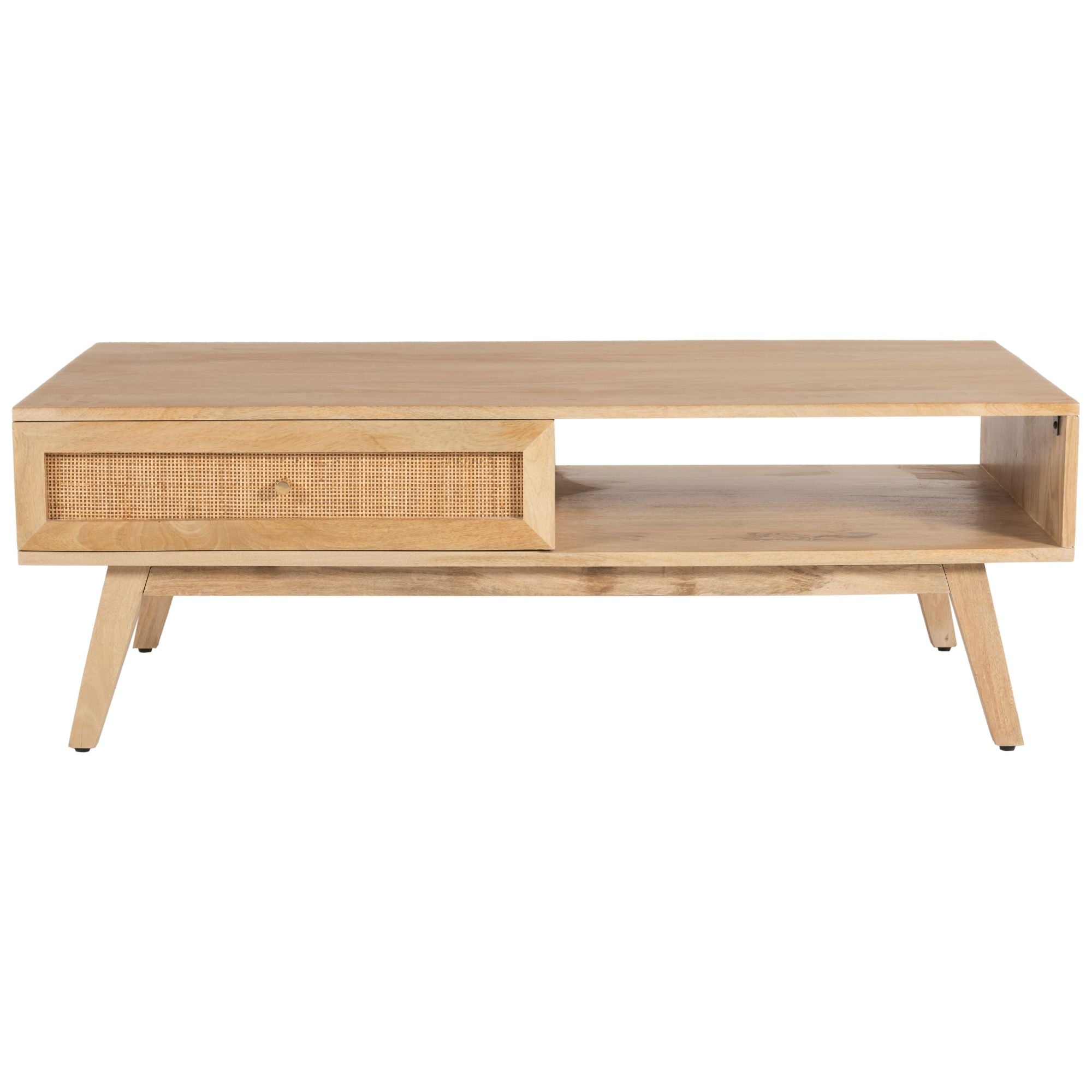 Manly  Coffee Table 120cm Solid Mango Timber Wood Rattan Furniture