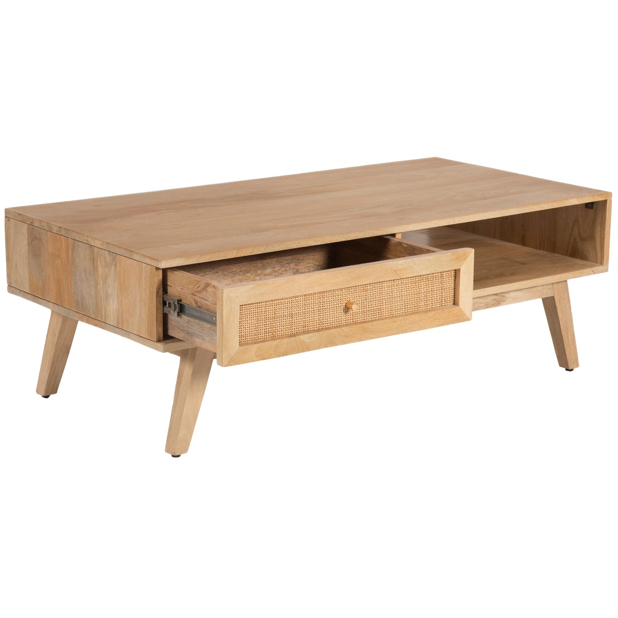 Manly  Coffee Table 120cm Solid Mango Timber Wood Rattan Furniture