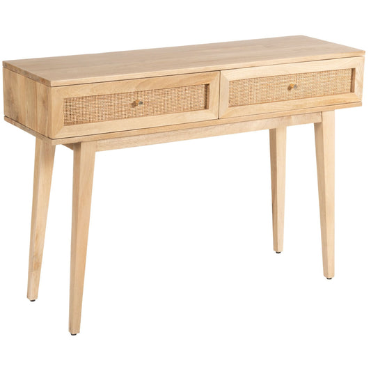 Manly  Console Table 110cm Solid Mango Timber Desk Wood Rattan Furniture