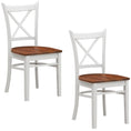 Load image into Gallery viewer, Nav Dining Chair Set of 2 Crossback Solid Rubber Wood Furniture - White Oak
