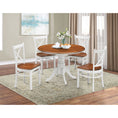 Load image into Gallery viewer, Lupin 5pc Dining Set 106cm Round Pedestral Table 4 Rubber Wood Chair - White Oak
