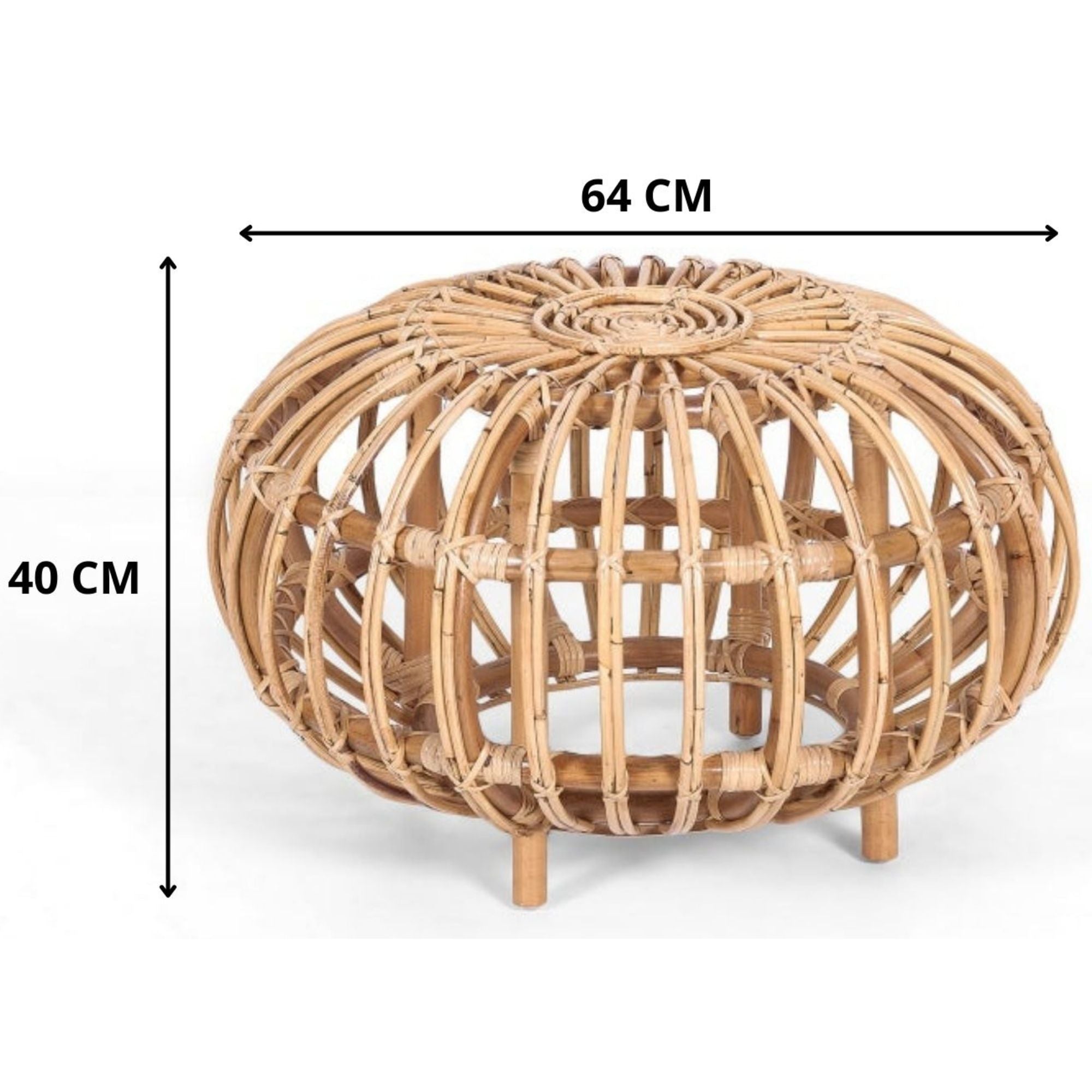 Porto 64cm Rattan Round Side Sofa End Table -