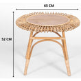 Load image into Gallery viewer, Holly 65cm Round Side Table Mango Wood Top Rattan Frame -
