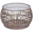 Load image into Gallery viewer, luna 70cm Glass Topped Rattan Round Coffee Table -
