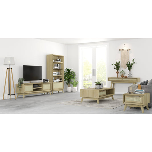 Lola Coffee Table 130cm Solid Acacia Timber Wood Rattan Furniture - Brown
