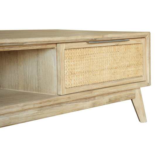 Lola Coffee Table 130cm Solid Acacia Timber Wood Rattan Furniture - Brown