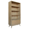 Load image into Gallery viewer, Grevillea Bookshelf Bookcase 4 Tier Drawers Solid Acacia Timber Wood - Brown
