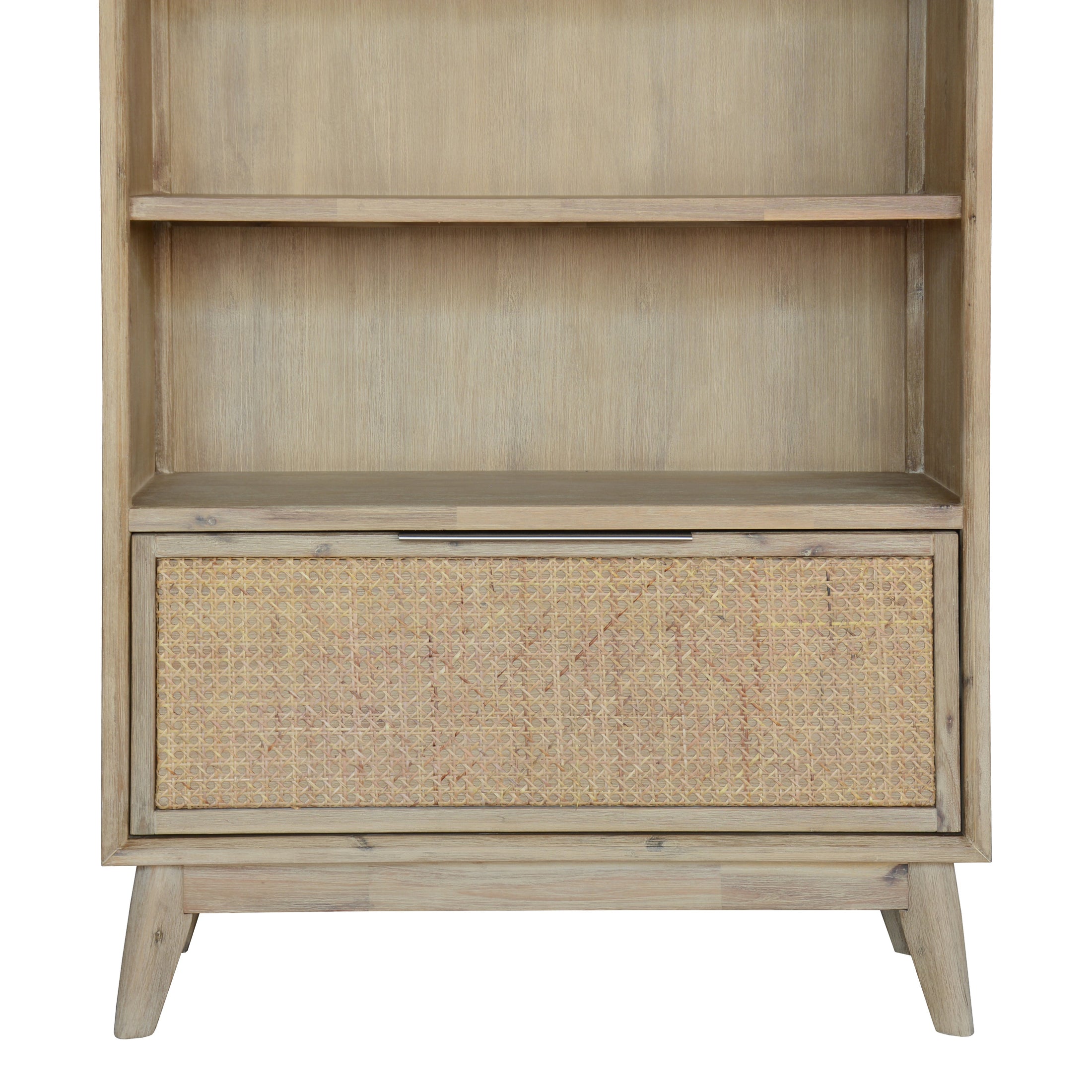 Lola Bookshelf Bookcase 4 Tier Drawers Solid Acacia Timber Wood - Brown