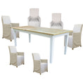 Load image into Gallery viewer, Lavasa 7pc Dining Set 170cm Mango Wood Table 6 French Provincial Carver Chair
