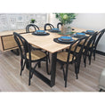 Load image into Gallery viewer, Aconite 7pc 180cm Dining Table Set 6 Arched Back Chair Solid Messmate Timber

