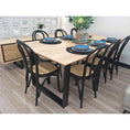 Load image into Gallery viewer, Aconite 9pc 210cm Dining Table Set 8 Arched Back Chair Solid Messmate Timber
