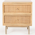 Load image into Gallery viewer, Bondi Bedside Table 2 Drawer Storage Cabinet Solid Mango Wood Rattan
