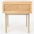 Load image into Gallery viewer, Martina Set of 2 Bedside Table 1 Drawer Storage Cabinet Solid Mango Wood Rattan
