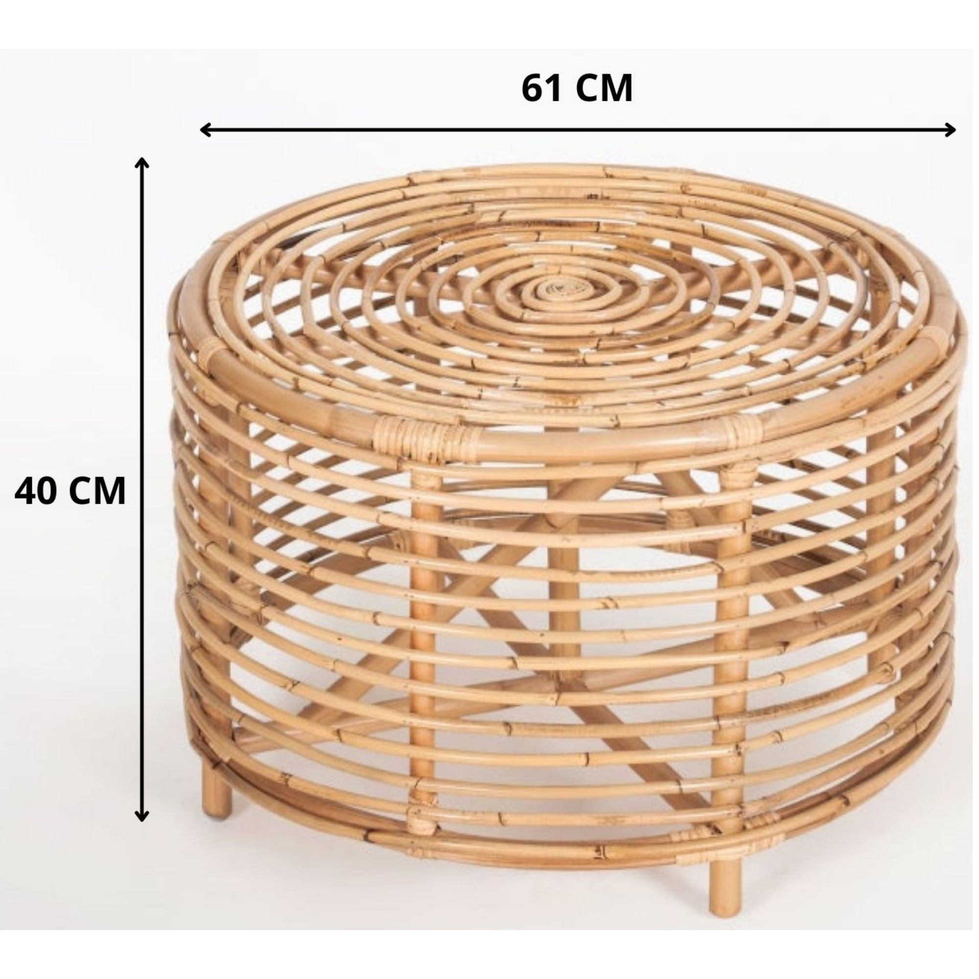 Tyler 61cm Rattan Round Side Table -