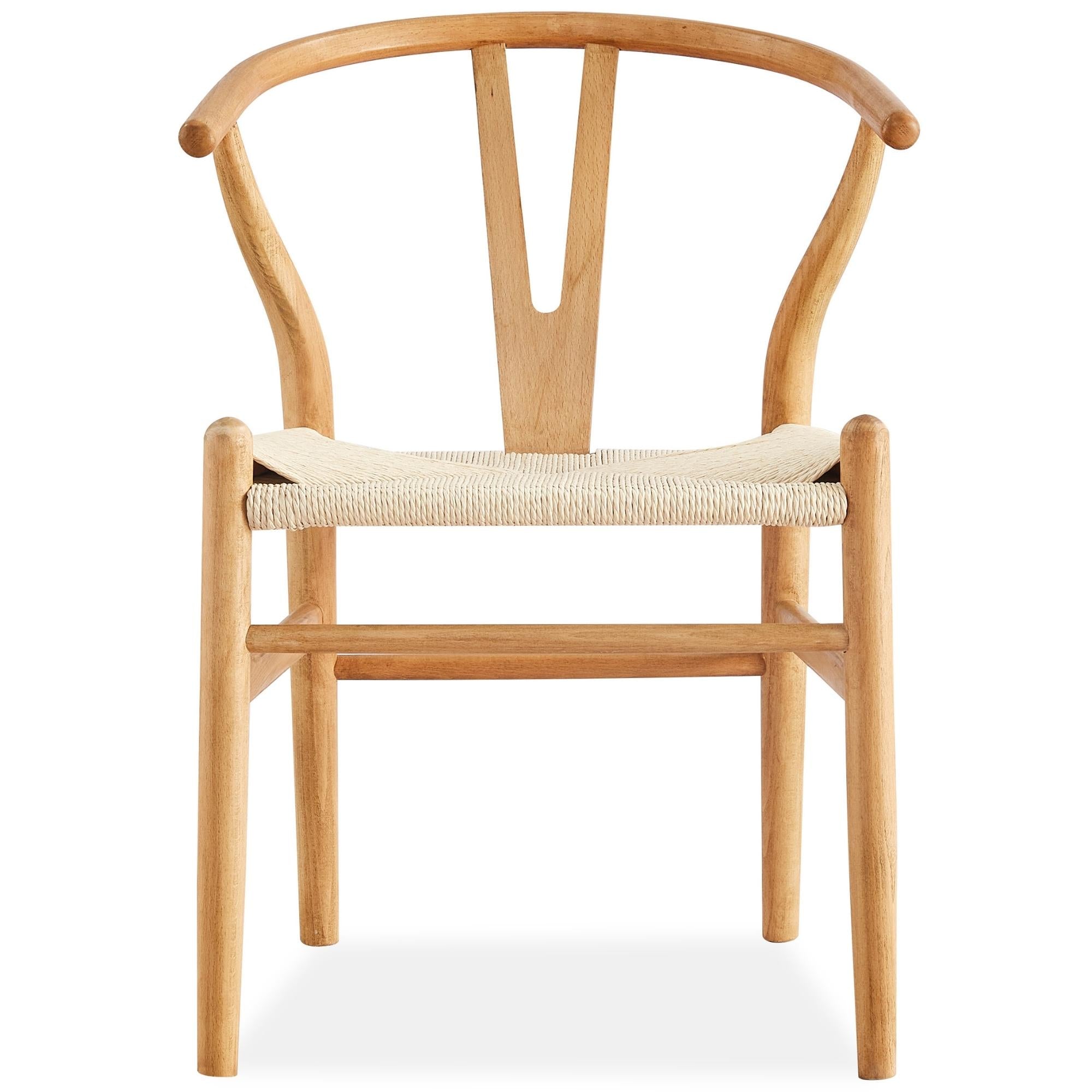 2X Hans Wenger Wishbone Dining Chair Replica Light