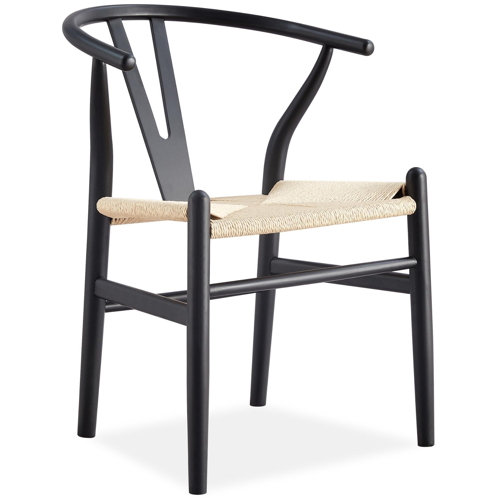 2X Hans Wenger Wishbone Dining Chair Replica Black