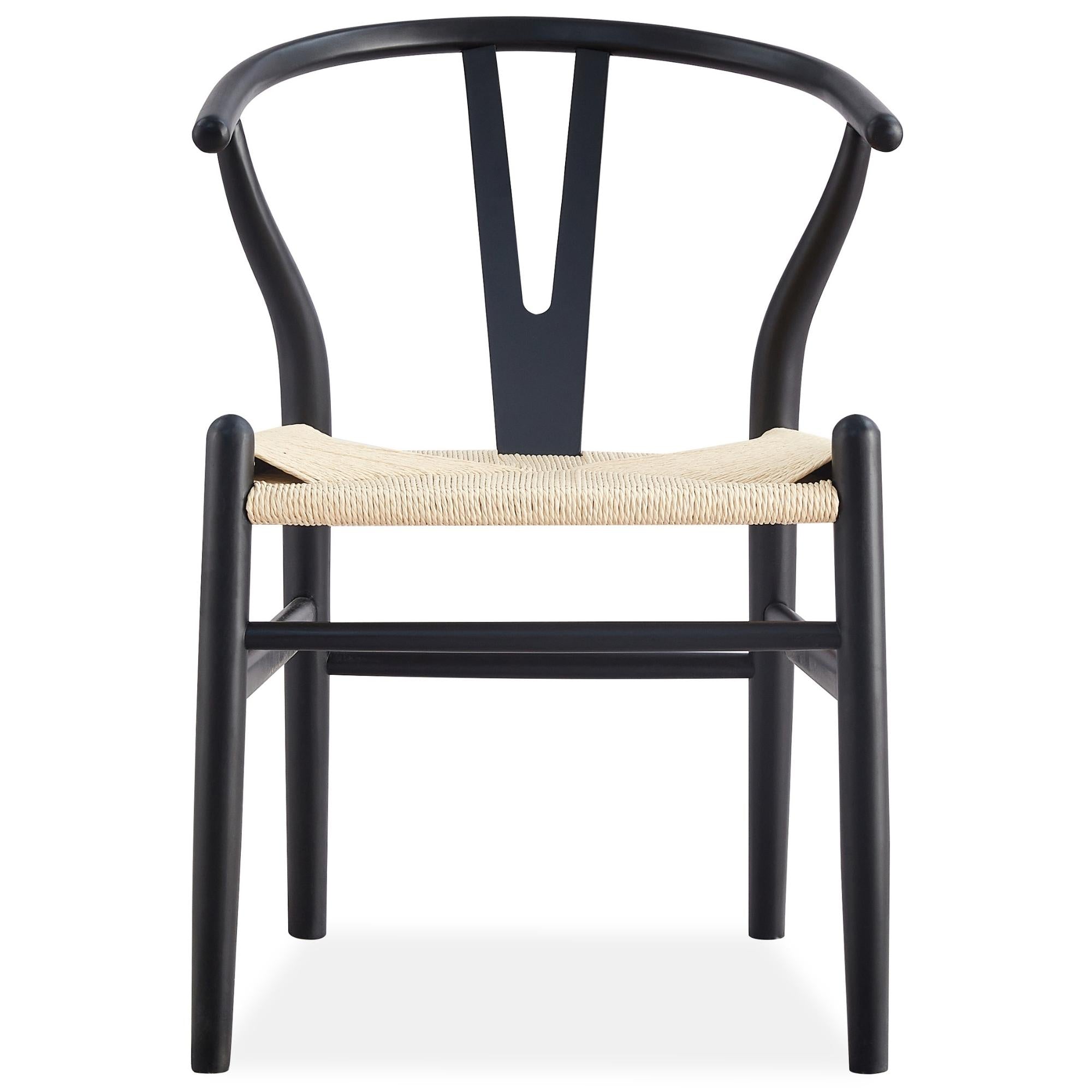 2X Hans Wenger Wishbone Dining Chair Replica Black