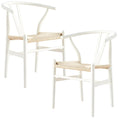 Load image into Gallery viewer, 2X Hans Wenger Wishbone Dining Chair Replica Light White
