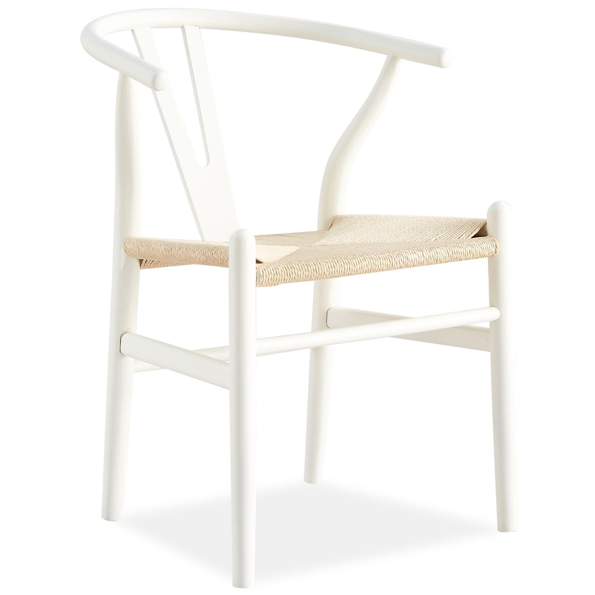 2X Hans Wenger Wishbone Dining Chair Replica Light White