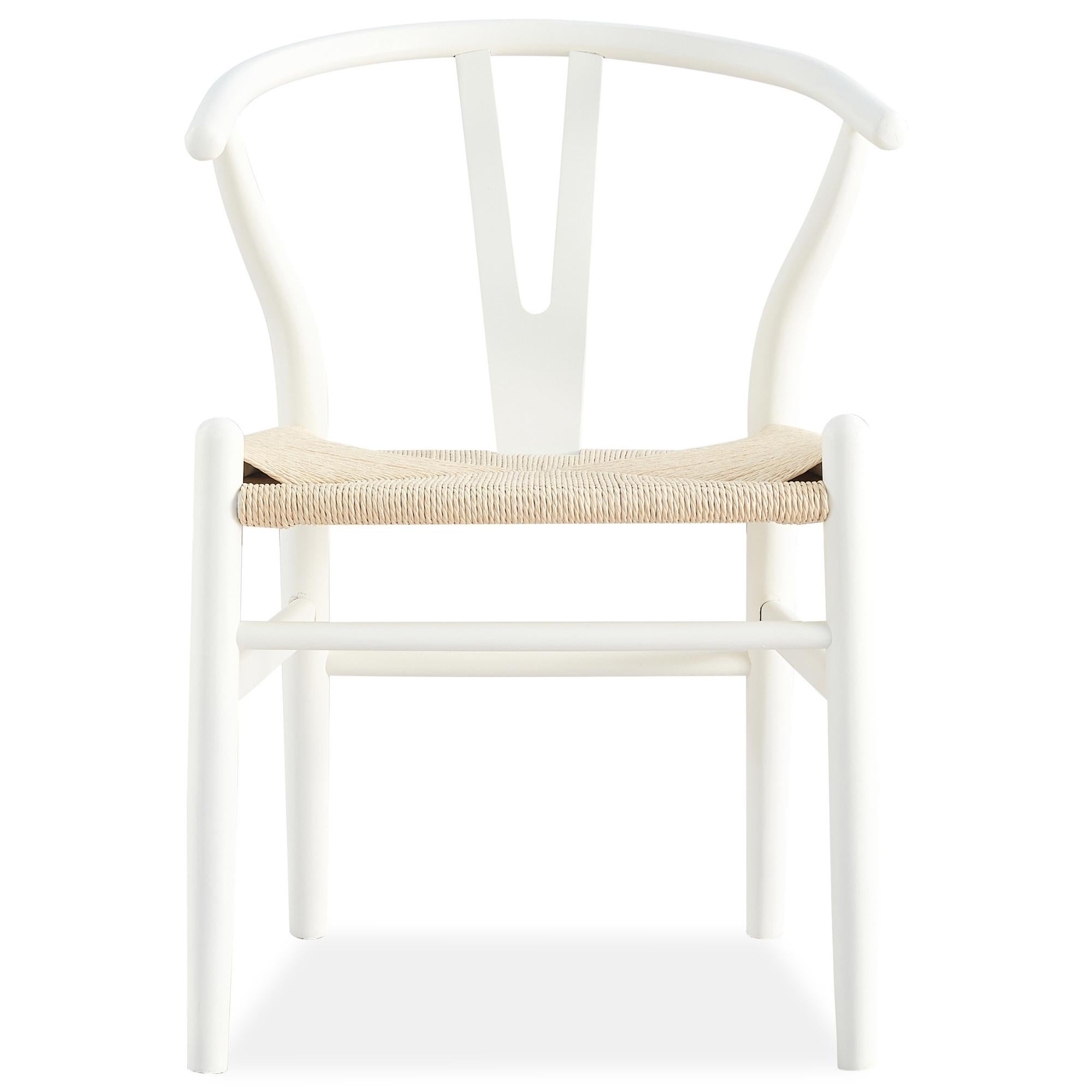 2X Hans Wenger Wishbone Dining Chair Replica Light White