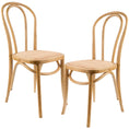 Load image into Gallery viewer, Tori Arched Back Dining Chair Set of 2 Solid Elm Timber Wood Rattan Seat - Oak
