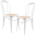 Load image into Gallery viewer, Tori Arched Back Dining Chair 2 Set Solid Elm Timber Wood Rattan Seat - White

