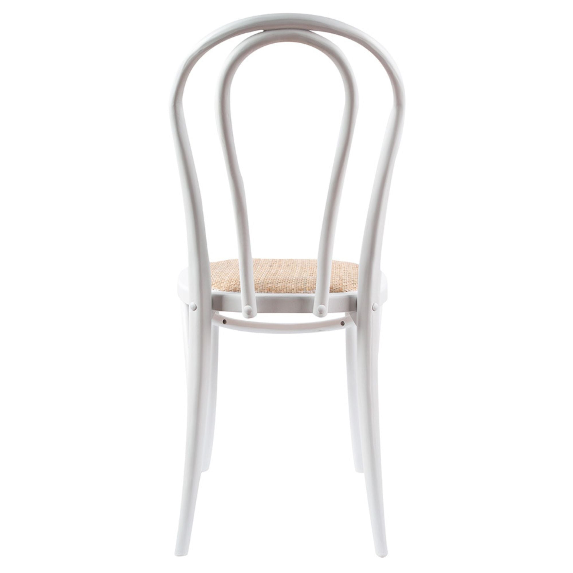 Tori Arched Back Dining Chair 2 Set Solid Elm Timber Wood Rattan Seat - White