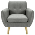 Load image into Gallery viewer, Scandinavian Seater Fabric Upholstered Sofa Armchair Lounge Bina Couch - Mid Grey

