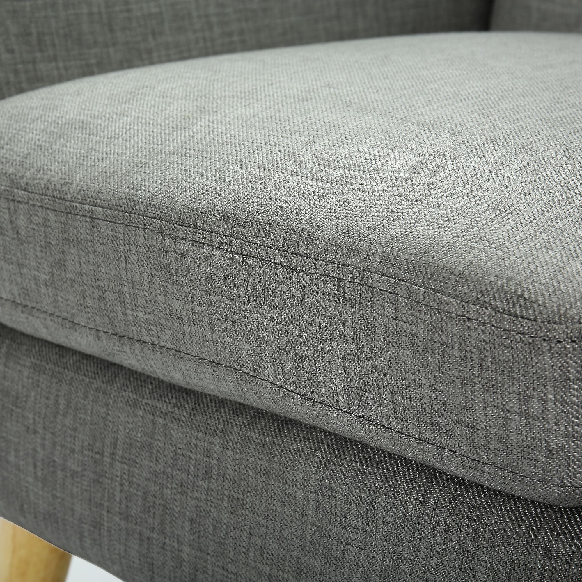 Scandinavian Seater Fabric Upholstered Sofa Armchair Lounge Bina Couch - Mid Grey