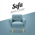 Load image into Gallery viewer, Scandinavian Armchair Upholstered Lounge Accent Chair Couch Sofa Seater Blue

