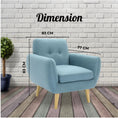 Load image into Gallery viewer, Scandinavian Armchair Upholstered Lounge Accent Chair Couch Sofa Seater Blue
