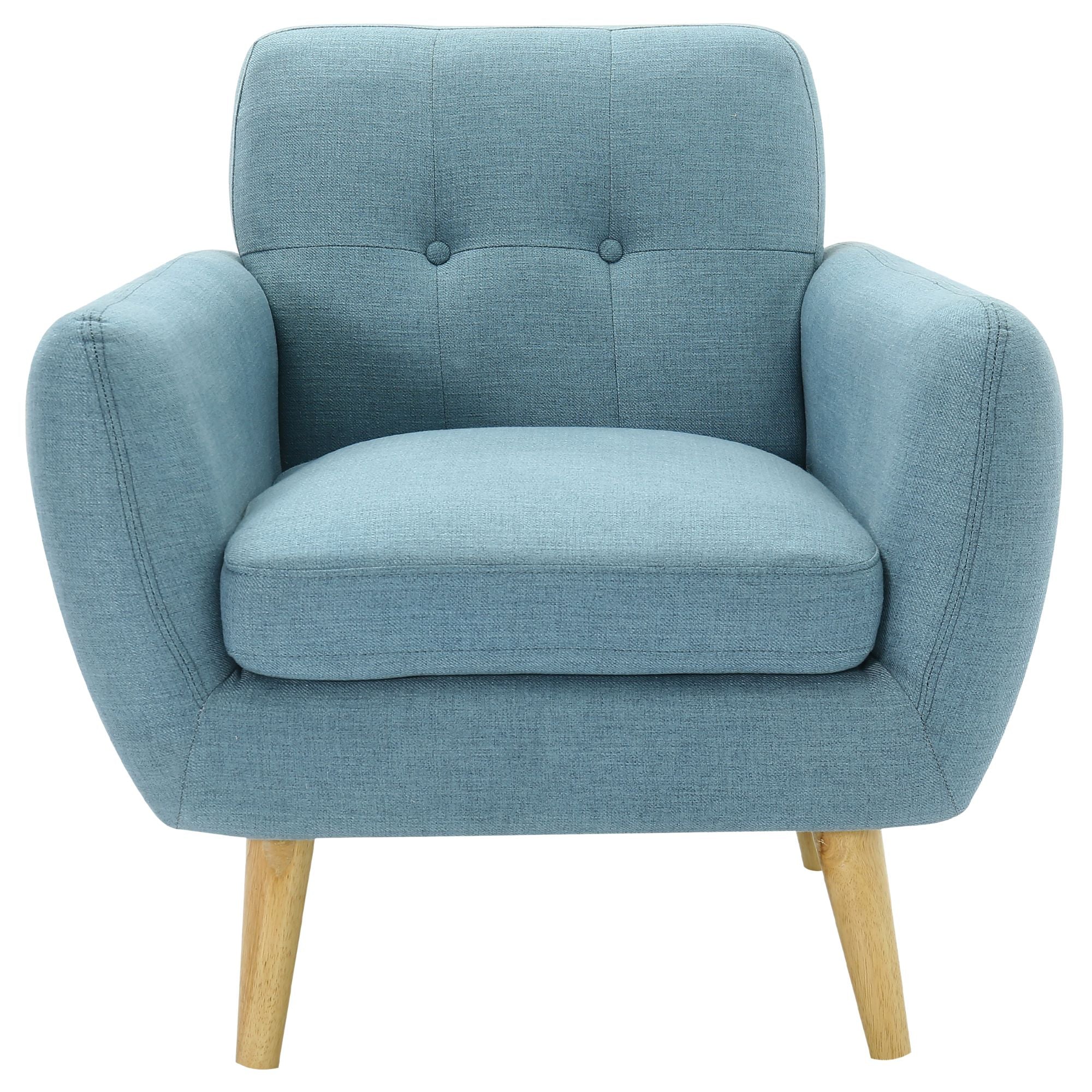 Scandinavian Armchair Upholstered Lounge Accent Chair Couch Sofa Seater Blue