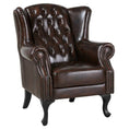 Load image into Gallery viewer, Max Chesterfield Winged Armchair Single Seater Sofa Genuine Leather Antique Brown
