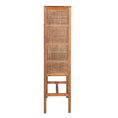 Load image into Gallery viewer, Lilly Tall Storage Cabinet 90cm 2 Door 1 Drawer Mindi Wood Rattan - Brown
