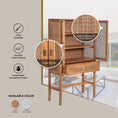 Load image into Gallery viewer, Lilly Tall Storage Cabinet 90cm 2 Door 1 Drawer Mindi Wood Rattan - Brown
